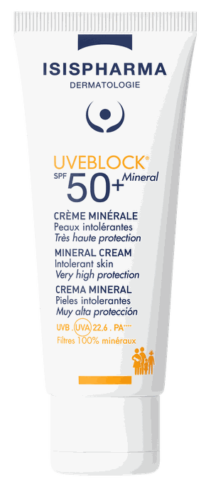 ISISPHARMA Uveblock SPF50+ Neredzams minerālais aizsargkrēms, 40 ml