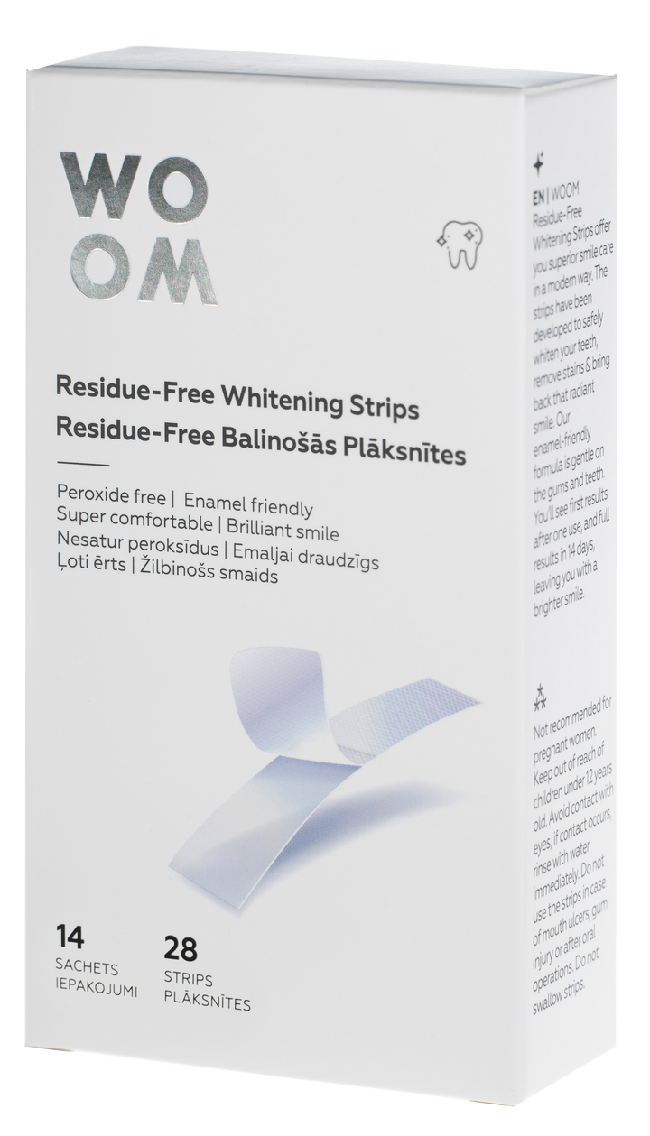 WOOM zobu balināšanas plāksnītes - bez atliekām, 28 gab.