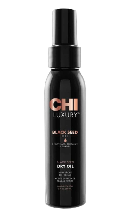 CHI Luxury melno ķimeņu sausā eļļa matu spīdumam, 89 ml