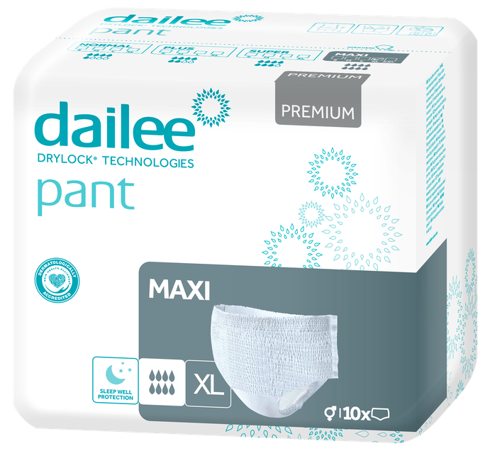 DAILEE Premium Maxi XL urīnuzsūcošas biksītes, iepakojums 10 gab.