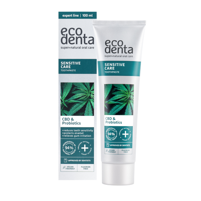 CBD un probiotiku stiprinošā zobu pasta jutīgiem zobiem, 100 ml