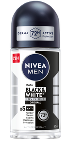 NIVEA Men Black & White Power rullīšu dezodorants 50 ml