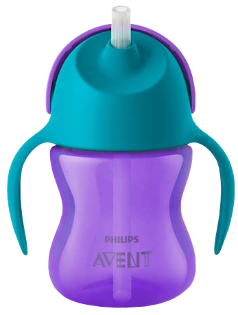 PHILIPS Avent krūzīte ar salmiņu 9 m+ (violeta), 1 gab.