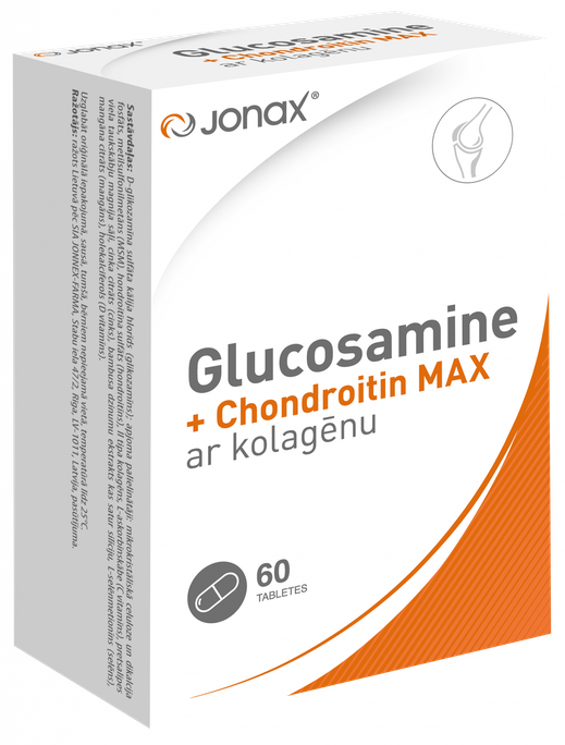 JONAX Kolagēns + Glikozamīns un Hondroitīns MAX tabletes, 60 gab.