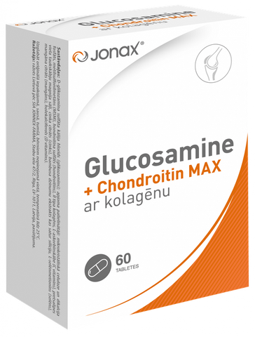 JONAX Kolagēns + Glikozamīns un Hondroitīns MAX tabletes, 60 gab.