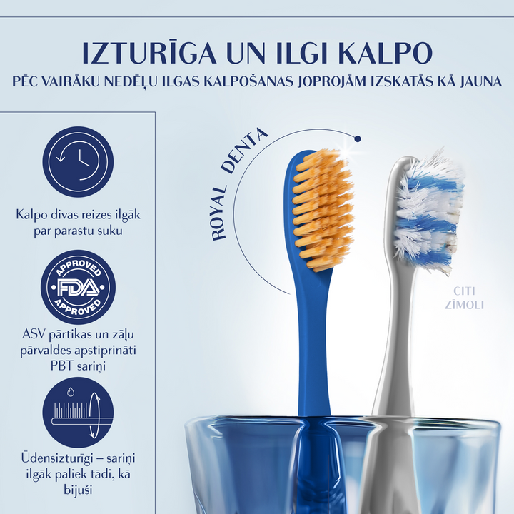 ROYAL DENTA Gold zobu birste vidējas cietības, 4 gab.