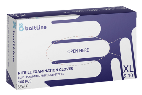 BALTLINE nitrila cimdi XL izmērs, komplekts 100 gab.