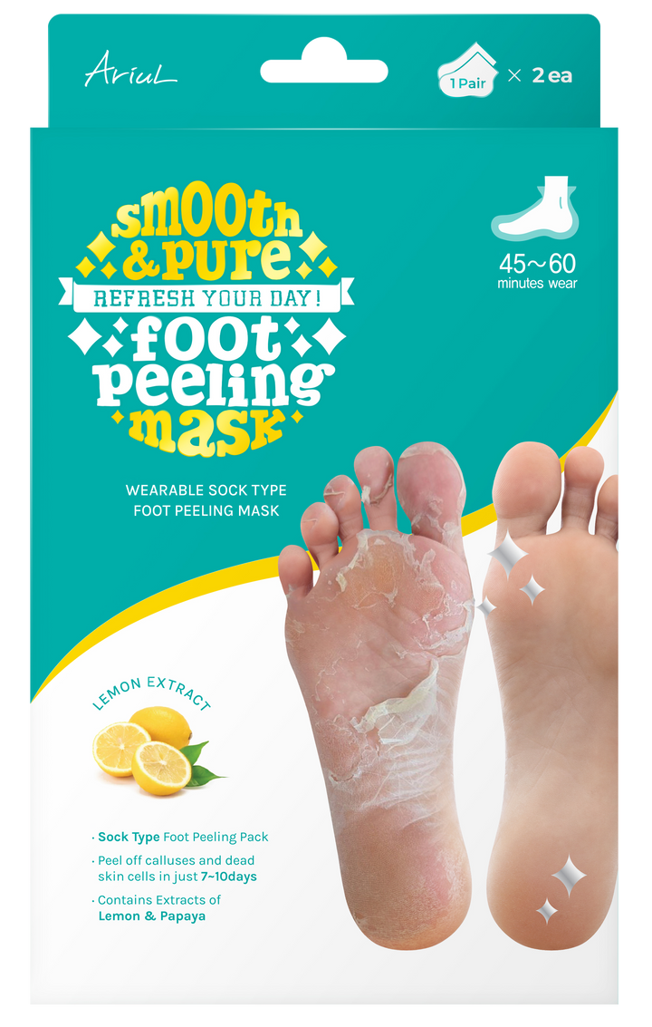 ARIUL Foot Peeling Smooth & Pure maska — zeķīšu tipa pēdām, komplekts 1 pārim