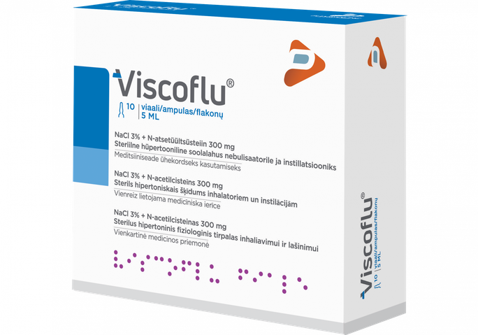 VISCOFLU 10 ampulu iepakojums po 5 ml