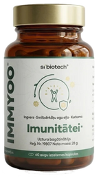 SI BIOTECH Immyoo mīkstās kapsulas imunitātei un spēkam, 60 gab.