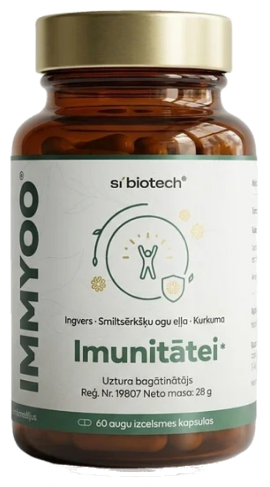 SI BIOTECH Immyoo mīkstās kapsulas imunitātei un spēkam, 60 gab.