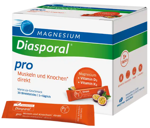 Diasporal Pro MAGNESIUMA paciņas — Kauliem un Muskuļiem, 30 gab.