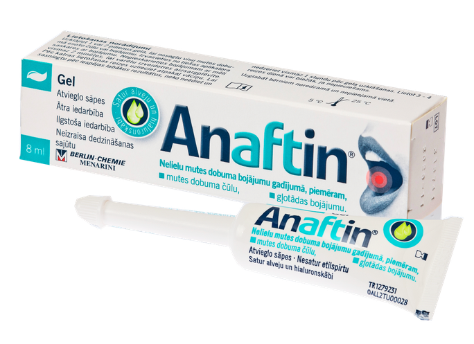 Gel ANAFTIN smagu mutes sāpju mazināšanai, 8 ml