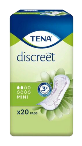 TENA Discreet Mini uroloģiskie ieliktņi, 20 kompakti pārsegi