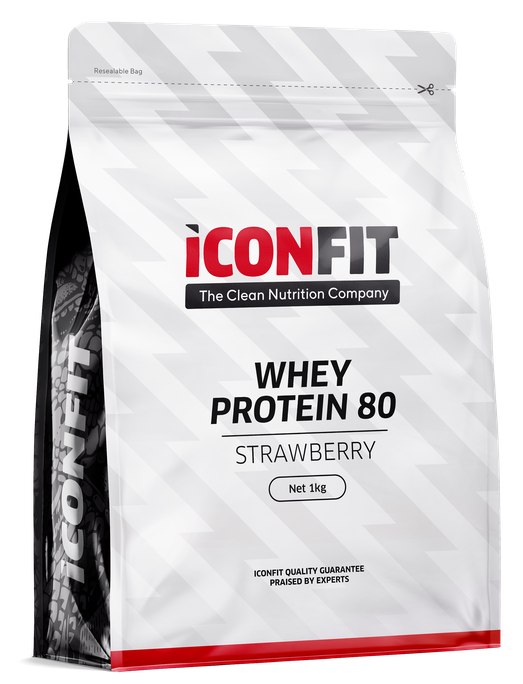 ICONFIT Whey Protein 80 Strawberry - Pulveris 1000 g