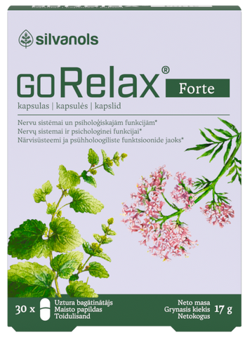 GORELAX Forte 30 kapsulu iepakojums