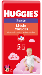 HUGGIES Mega Pack 5 autiņbiksītes meitenēm, 12-17 kg svara kategorijai, 48 vienības
