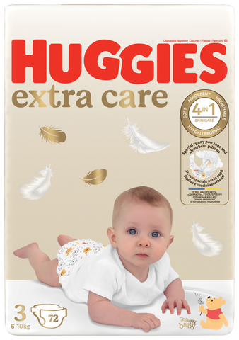 HUGGIES Extra Care 3, 72 autiņbiksītes izmērs 6-10kg, Mega Pack