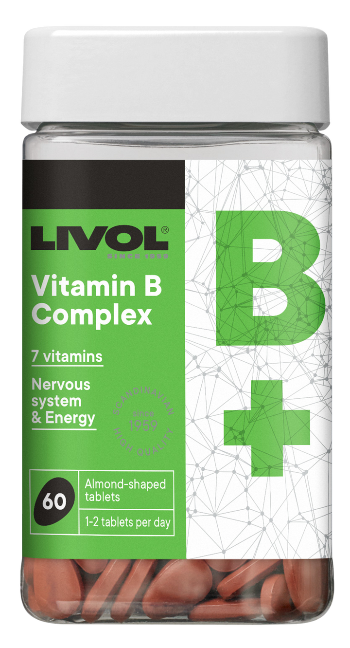 LIVOL B Vitamīnu Komplekss Extra — 60 tabletes