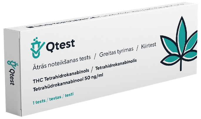 QTEST Ātrs tests marihuānas (THC) noteikšanai — 1 gab.