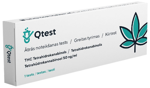 QTEST Ātrs tests marihuānas (THC) noteikšanai — 1 gab.