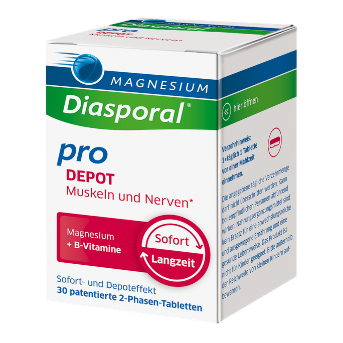 Diasporal Pro Depot tabletes magnijam muskuļiem un nerviem, 30 tab.