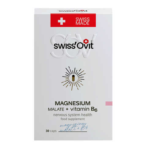 SWISS OVIT Vit. B6 un Magnesium Malate 150 mg, 30 kapsulu iepakojums