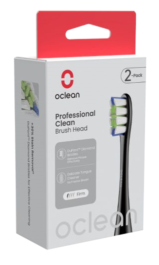OCLEAN Professional Clean P1C5 melnie elektriskās zobu birstes uzgaļi 2 gab. komplektā