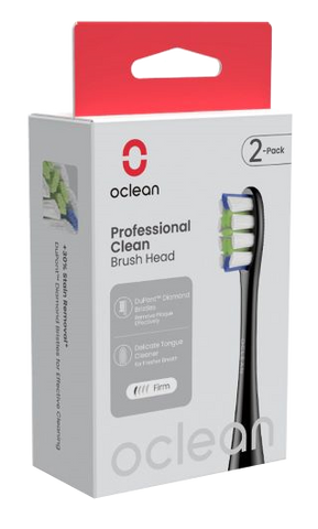OCLEAN Professional Clean P1C5 melnie elektriskās zobu birstes uzgaļi 2 gab. komplektā