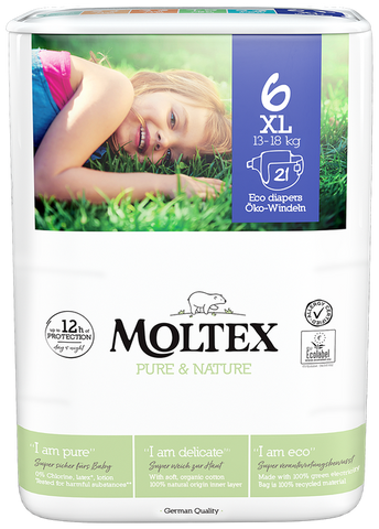 MOLTEX Pure & Nature XL 6 (13-18 kg) - 21 autiņbiksītes