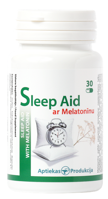 Melatonīna kapsulas Sleep Aid, 30 gab. — APTIEKAS produkti