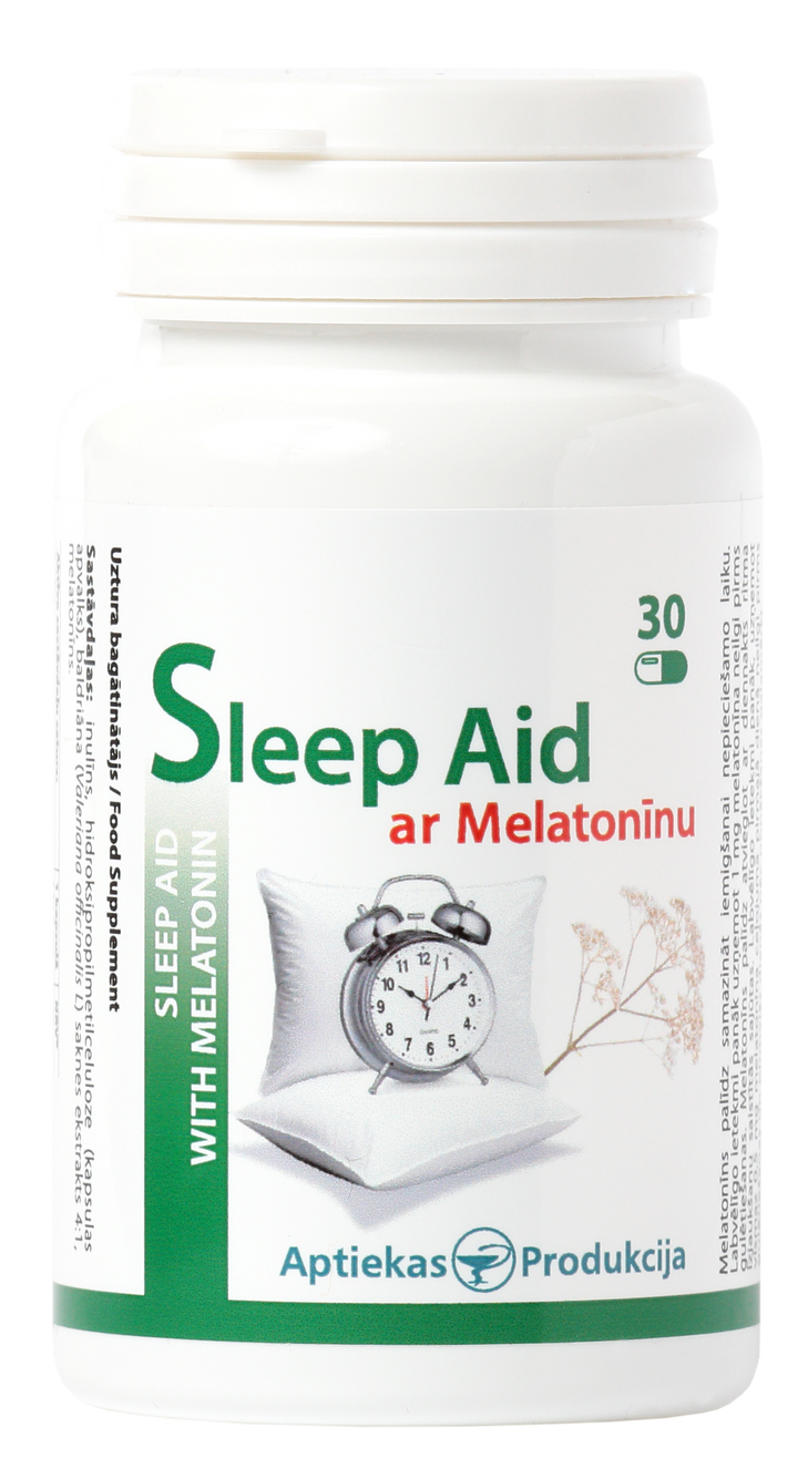 Melatonīna kapsulas Sleep Aid, 30 gab. — APTIEKAS produkti
