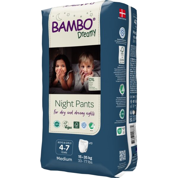 BAMBO Nature Dreamy Night, 4-7 gadus veci bērni, 15-35 kg, biksītes 10 gab.