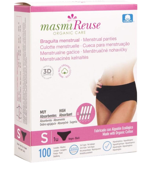 MASMI menstruālās biksītes S izmērā, viena pāra komplekts