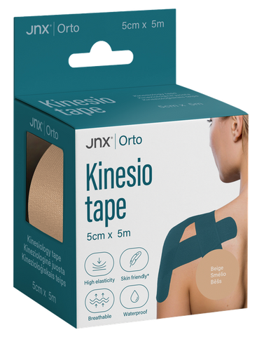 JNX ORTO kinezioloģiskais teips 5 m × 5 cm (bēša krāsā), 1 gab.
