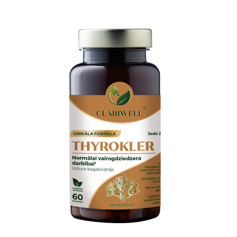 CLARIWELL Thyrokler kapsulas vairogdziedzera normālai darbībai, 60 gab.