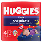 HUGGIES Nakts 4 biksītes 9-14kg, 26 gab.