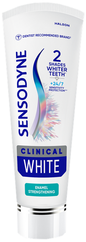 Sensodyne Clinical White zobu pasta jutīgiem zobiem, 75 ml — stiprinoša formula