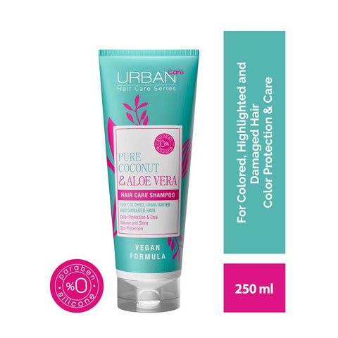 Pure Coconut & Aloe Vera šampūns matu krāsas aizsardzībai no URBAN CARE, 250 ml
