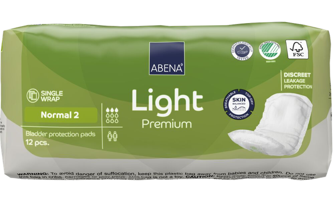 ABENA Light Normal 2 Premium uroloģiskie ieliktņi — 12 gab.