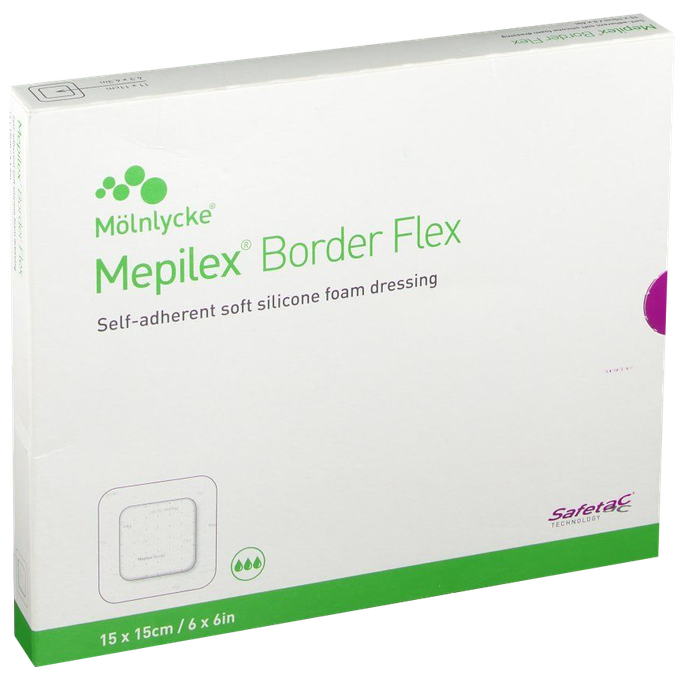 MEPILEX Border Flex 15 x 15 cm, 5 plāksteri