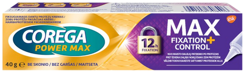 COREGA Max Control + Fixation zobu protēžu fiksācijas krēms, 40 g