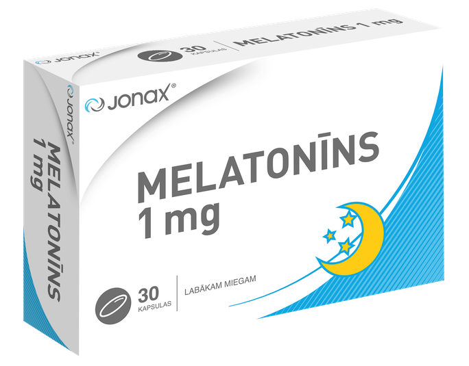 JONAX Melatonīna kapsulas 1mg, 30 vienības
