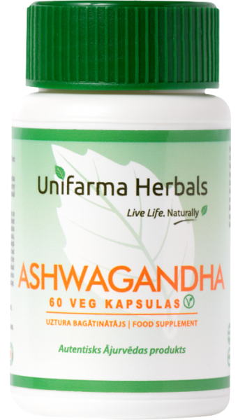 Ašvaganda kapsulas UNIFARMA HERBALS, 60 gab.