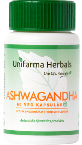 Ašvaganda kapsulas UNIFARMA HERBALS, 60 gab.