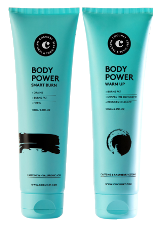 Ķermeņa kopšanas komplekts COCUNAT Smart Burn + Warm Up (150 ml + 125 ml), Body Power sērija, 1 gab.