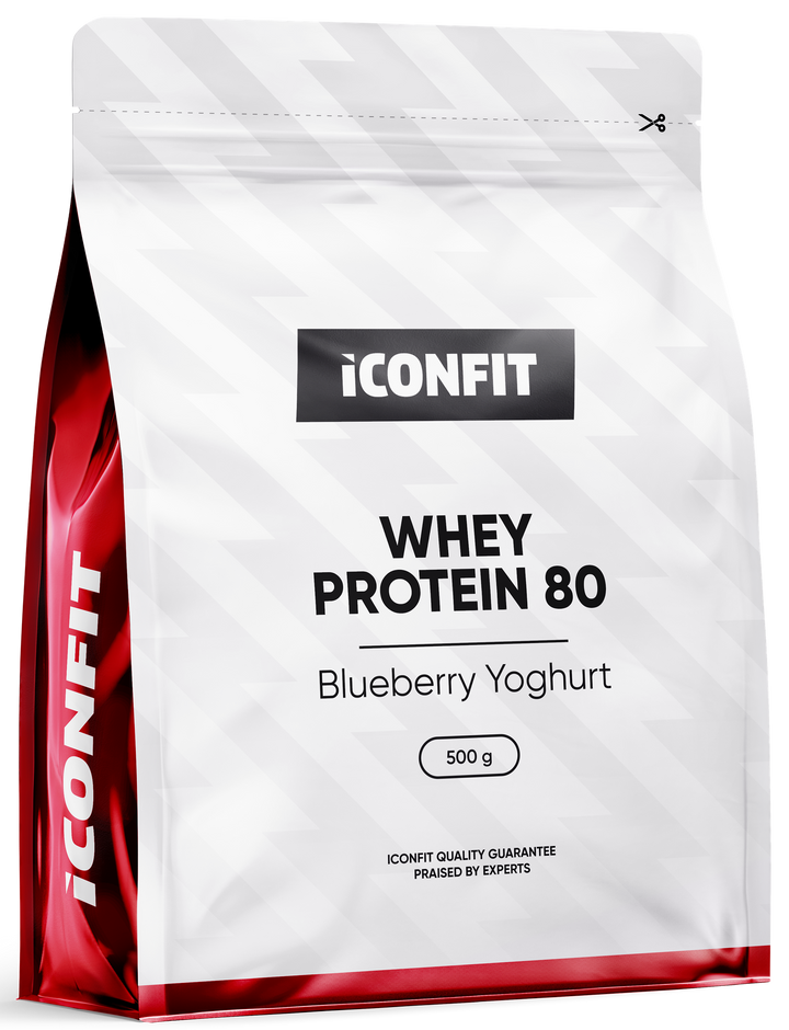 ICONFIT Whey Protein 80 Pulveris - Melleņu jogurta garšas, 500 g