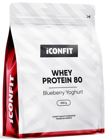 ICONFIT Whey Protein 80 Pulveris - Melleņu jogurta garšas, 500 g