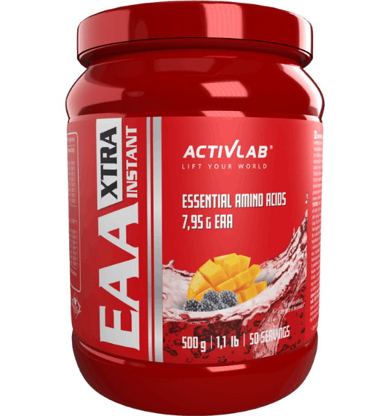 Activlab EAA Xtra Instant – neaizvietojamo aminoskābju pulveris ar mango-kazeņu garšu, 500 g