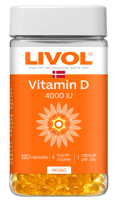 LIVOL Kapsulas ar D vitamīnu 4000 IU, 120 gab.